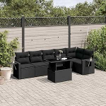 Diivanvoodi komplekt Aia diivan komplekt padjadega 7 t&uuml;kki must pol&uuml; rotangist diivanvoodi elutuba aed diivan komplekt kaasaegne diivanid v&auml;lism&ouml;&ouml;bel