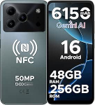 DOOGEE Note 56 Plus AI Android 16 nutitelefon ilma lepinguta, 48GB + 256GB/2TB TF, mobiiltelefon ilma lepinguta 50MP AI kaamera, T7225 Octa Core 6150mAh aku mobiiltelefon, 6,56-tolline HD + 90Hz