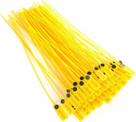 100 tamperplommi tihendid O-r&otilde;ngad kollane pakendi transport veoauto plastikust ohutustihend 40 cm etikett kaablisidemed koos numbriga