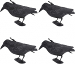 Novatool 4 x Pigeon Deterrent for Balcony Raven I Plastic I Black I Bird Repellent Natural Pest Control Crow Dummy Repellent from Pigeons Bird of Prey Dummy Plastic Raven Raven for Pigeon Repellent