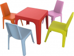 Resol Julieta Kids Set Of 4 Chairs and 1 Table, Plastic and Polypropylene, multicolour, 60 x 51 x 78 cm, Pack of 5