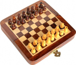 StonKraft Handmade Premium wood 18 x 18 cm Chess Set - Rosewood Foldable Magnetic Set with Storage