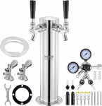 VEVOR Kegerator Tower Kit, &otilde;lle &uuml;mberehituskomplekt kahe kraaniga, roostevabast terasest &otilde;lletorni dosaator kahekordse W21.8 regulaatoriga ja s&uuml;steemi t&uuml;nni&uuml;hendusega, &otilde;llekandur koduse peo jaoks