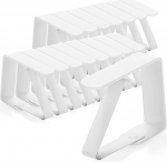 com-four&reg; 16 x premium laudlineklambrid, lauaklambrid valgest lakitud roostevabast terasest, laudlineklambrid sise- ja v&auml;litingimustes kasutamiseks.