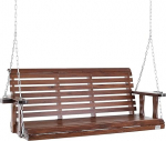 VEVOR Cedar Wood Hollywood Swing 1702 x 710 x 600 mm, Patio Swing for Yard and Garden, Improved Load Capacity of Approx. 400 kg, Robust Rocking Chair Bench with Hanging Chains for Outdoor Use, Brown