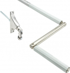 V&auml;ntv&otilde;ll koos &uuml;hise laagriplaadiga (85 x 22 mm, 90&deg;, kuusnurkne tihvt) (150 cm, h&otilde;bedane anodeeritud)