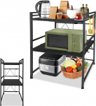 3-tasandiline mikrolaineahju riiul Laiendatav riiul K&ouml;&ouml;gi seisev riiul Mikrolaineahju riiul 3 konksuga Mikrolaineahju riiul Stand Baker's Shelves for Kitchen Worktop