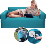 Aerogogo T&auml;ispuhutav diivan BS2 Lounge Chair lastele ja t&auml;iskasvanutele, &otilde;ues diivan &otilde;hupumbaga, veekindel, kokkupandav (sinine)