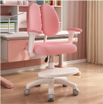 Laste t&ouml;&ouml;laua tool reguleeritava k&otilde;rgusega, kahekordse seljatoega jalatoega ja pehme istmepadjaga &otilde;pilase k&auml;etoega arvutitool poistele ja t&uuml;drukutele (roosa)