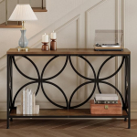 Tohomeor 120 cm konsoollaud riiuliga, kitsas diivanilaud, diivanipoolne laud, unikaalne disain, esikusse, koridori, elutuppa (pruun, 120 cm)