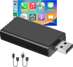 Podofo CarPlay traadita adapter, 2024 traadita CarPlay adapter iPhone'ile, Apple CarPlay traadita dongle k&otilde;igile OEM juhtmega CarPlay autodele, 5.8GHz WiFi Plug & Play, viivituseta online-uuendus