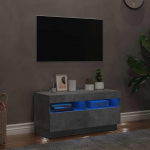 TV Lowboard Betoon Hall 80 x 35 x 40 cm RGB LED valgustusega TV kapp puidust materjalist Modernne disain elutuppa magamistuppa esikusse