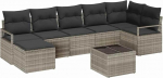 Model3346512 9-osaline aia diivan komplekt koos pehmendusega Grey Poly Rattan Garden Lounge