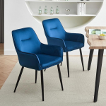 CLIPOP s&ouml;&ouml;gitoa toolid k&auml;etoega k&ouml;&ouml;gitool polsterdatud tool elutuba tool tooli iste valmistatud sametist lounge toolid komplekt 2 s&ouml;&ouml;gituba, t&ouml;&ouml;ruum, elutuba, magamistuba, sinine.