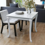 Festnight S&ouml;&ouml;gitoa laud K&ouml;&ouml;gilaud Ruudukujuline kohvilaud Plastikjalad MDF k&otilde;rgl&auml;ikega valge 80 x 80 cm