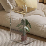 Acrylic Side Table, U-Shaped Small Side Table, Transparent Bedside Table, Bathroom Stool, Coffee Table for Bedroom and Living Room (Colour: Clear, Size: 30 x 30 x 55 cm/12 x 12 x 22 inches)