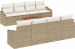 Gartensofa-Set mit Kissen 9 tk Beige Poly-Rattan Gartenm&ouml;bel Model3347806