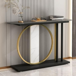 Konsoollaud sissep&auml;&auml;sulaua kaasaegne akentne esikusse laud diivanilaud diivani taga fuajeelaud kivikattega esikusse elutuppa (must, 140cm)