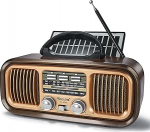 Retro raadio Bluetoothiga, raadio akutoitega, kahekordse k&otilde;lariga, suurem p&auml;ikesepaneel v&otilde;i 1200 mAh aku, Nostalgia toetab USB/TF-kaardi funktsiooni, kuldne