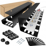 GLOSKIN 2-osaline kaablikanalisatsiooni laud, ei vaja puurimist, kaablijuhtimine, kaablikanalisatsiooni hoidja kontoris, kodus, t&ouml;&ouml;kohal, mustas toonis