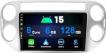 9-tolline IPS 2 Din Android 14 autoraadio VW Tiguan 5N 2007-2016 tagurduskaamera + mikrofon - 6G + 128G - sisseehitatud Carplay DSP, roolijuhtimine, WiFi, DAB, BT, GPS