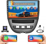 Hikity 2G + 64G Android 15 raadio Peugeot 107 / Toyota Aygo / Citroen C1 2004-2014 10,1-tollise puuteekraaniga, 2-DIN autoraadio traadita Carplay Android autoraadio FM / RDS BT GPS WiFi + tagurdamine