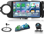 4G+64G traadita Carplay Android autoraadio Toyota Yaris 2012-2017 jaoks