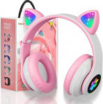 Traadita Bluetooth k&otilde;rvaklapid lastele, kokkupandavad t&uuml;drukute k&otilde;rvaklapid &uuml;le k&otilde;rvade, LED armas kassik&otilde;rvad, kokkupandavad, traadita audio lastele, Bluetooth 5.0 k&otilde;rvaklapid tahvelarvutile / mobiiltelefonile / arvutile, lilla