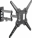 PureMounts TV seinakinnitus kallutatav ja p&ouml;&ouml;ratav universaalne klamber koos liigendk&auml;epidemega Max. VESA 400 x 400 mm 23-55-tollise lame- ja k&otilde;verakujulise monitori jaoks, kuni 30 kg, must