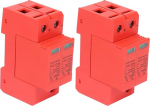 2 x pinge &uuml;lepinge kaitse 2P 40KA fotogalvaaniline DC Arrester DIN Rail Mounting PC Flame Protection Chale SPD kaitseseadmed koos indikaatorvalgusega (DC 750V)