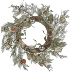 Beliani Hovila j&otilde;ulup&auml;rg rohelise/kuldse l&auml;bim&otilde;&otilde;duga 45 cm &uuml;mmargune kunstp&auml;rg koos k&auml;bide ja kujukestega