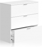 Habitdesign, LowCost 3 Drawer Chest of Drawers for Bedroom, White, Dimensions: 77 cm (W) x 80 cm (H) x 38 cm (D)