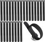 GDQQOYWQT Wiederverwendbare Kabelbinder, verstellbare Nylon-Kabelbinder - 2 cm x 15 cm, schwarzer Kabel-Organizer, ideal f&uuml;r TV, Desktop- und Computer-Kabelmanagement, Heim- und B&uuml;rogebrauch