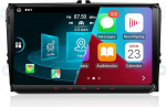 NUOTIAN 9-tolline DAB Android 13 autoraadio Golf 5/6, VW T5, Polo 6R, 4GB+64GB Wireless CarPlay, Android auto, sisseehitatud DAB, 2 Din, 8 Core, 4G, Navi, BT5.0, WiFi, USB, FM, TPMS, OBD2, h&auml;&auml;ljuhtimine.