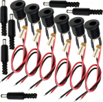 Lsgoodcare 20tk 5.5x2.1mm 1A DC Power Jack Female keermestatud naissoost adapter koos 7.87MI 18AWG kaabli ja DC Barrel Jack pistikuga pistikuga