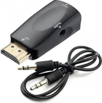Ziyan HDMI to VGA Converter Audiokaabel resolutsiooni video kompaktne adapter koos heli&uuml;lekandega 3,5 mm Jack audio pesa kullatud kontaktid