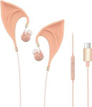 URIZONS Elfe USB C k&otilde;rvaklapid lastele - Elegantne disain Elf Ears Type C k&otilde;rvaklapid koos traadiga, ultra pehme, imearmsad Cosplay k&otilde;rvaklapid Spirit Costume for Huawei/Samsung