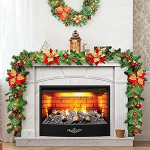 Timiyou J&otilde;ulugirland, 2,7 m kuusepuu girland lillede ja punaste marjadega, j&otilde;ulukaunistus, siseruumides ja v&auml;ljas, sobib koju, trepile, kaminale, esikusse, terrassile ja aeda.