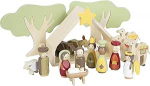 small foot 12356 Puidust s&uuml;ndmuspaik, 18-osaline m&auml;ngukomplekt lastele, lapses&otilde;bralik j&otilde;ulukaunistus koos figuuride ja loomadega