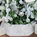XmasExp J&otilde;ulupuu krae 85 cm Sequin Tree seelik j&otilde;ulup&uuml;hade jaoks Kodu Dekoratsioon J&otilde;ulupuu r&otilde;ngaste aluse kate suur suurus 6 valge pakett