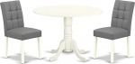 East West Furniture DLAS3-WHI-41