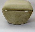 Qiyano Pouf Stool Large Soft Velvet Cover in Green Modern Square Comfortable for Living Room Bedroom Faux Leather Decoration in Graphite Height Approx. 43 cm Colour: Green
