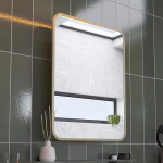 Croydex Stainless Steel Brass Mirror Cabinet - One Size