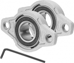 hankimise kaart Pillow Block Bearings 1 "Bore Zinc Alloy Steel Mounted Flange Pillow Block Bearing Self Aligning Insert Bearing Housing for Machinery Electricity Agriculture Pack of 2