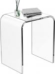 WAHFAY Acrylic Side Table, 16"L x 12"W x 18"H x 0.75" Thick, Modern Small Side Table, Clear Strong Stool for Living Room or Bathroom
