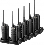 Retevis RB85 Professional Walkie Talkies, AI m&uuml;rasummutusega kahesuunaline raadioside suure ulatusega, 2000 mAh laetav k&auml;eshoitav raadiosaatja ehitusplatsil (must, 6 tk)