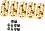 sourcing map 5pcs 3mm to 3mm Inner Dia Rotatable Universal Steering Shaft U Joint Coupler L13XD7