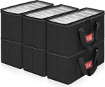 AKOZLIN 6 x must CD hoidmiskast l&auml;bipaistva PVC kaanega ja Oxfordi riidega standardsetele 5,6" x 4,9" CD-kastidele ja 30-31 CD-le iga&uuml;hele.