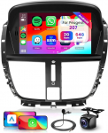 Hodozzy 2G + 64G Androidi autoraadio Peugeot 207 2006-2015 juhtmevaba Carplay Android Car Mirrorlinkiga, autoraadio 2 DIN 7-tolline puuteekraan koos navigatsiooniga WiFi Bluetooth DSP FM/RDS raadioga koos