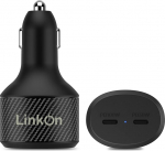 LinkOn 130W USB C autolaadija 100W PD3.0 ja 30W PD3.0 pordiga MacBookile Samsung Huawei FCP SCP Apple iPhone iPadile